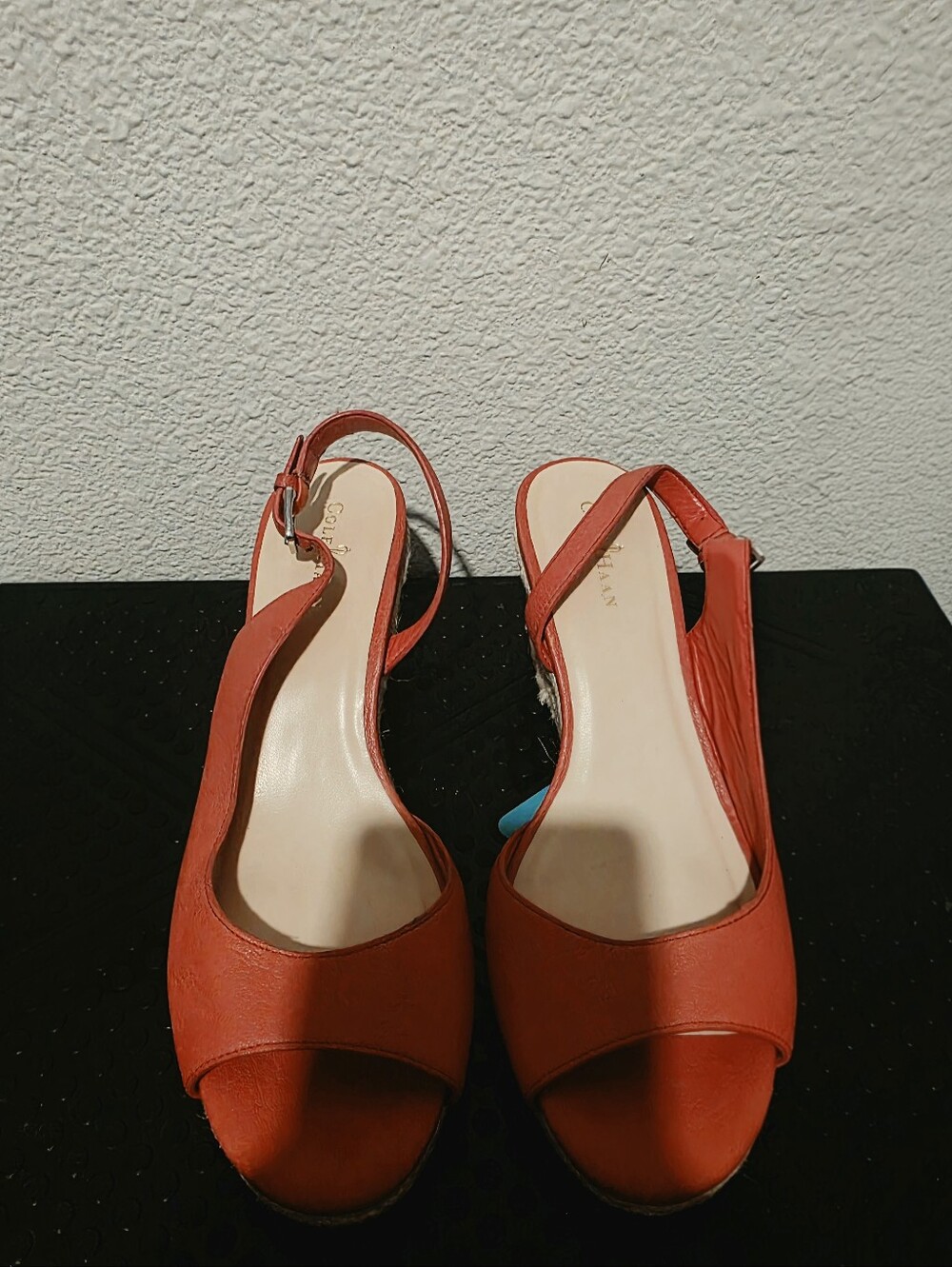 Cole Haan Peep Toe Wedge Sandals: Size 6